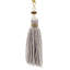 Long Acrylic Drop With Polyester Tassel Hanging Ornament Set of 12 8.7" Clear/Silver