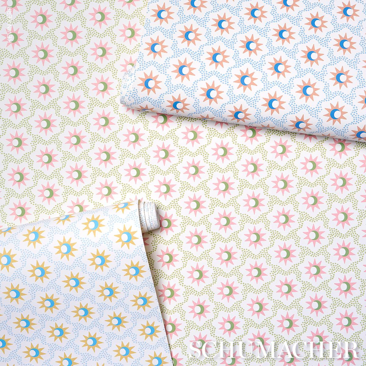 Lucie Wallpaper Roll, Pink/Green