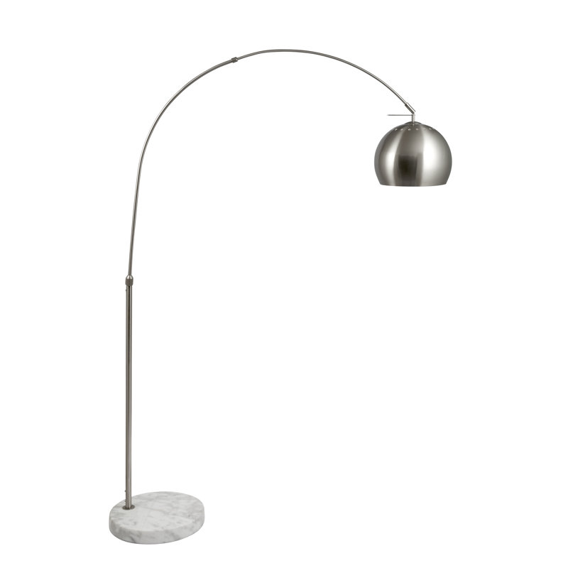 Charlee 175cm Arched Floor Lamp, Silver