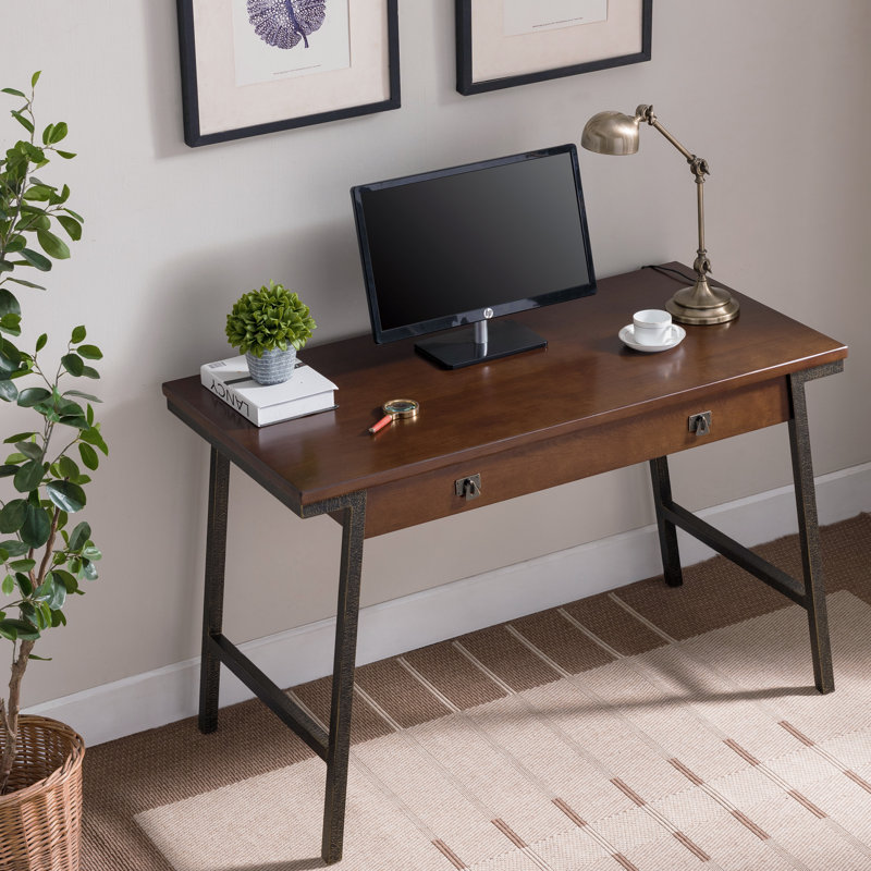 Empiria Solid + Manufactured Wood Laptop Computer Desk, Walnut