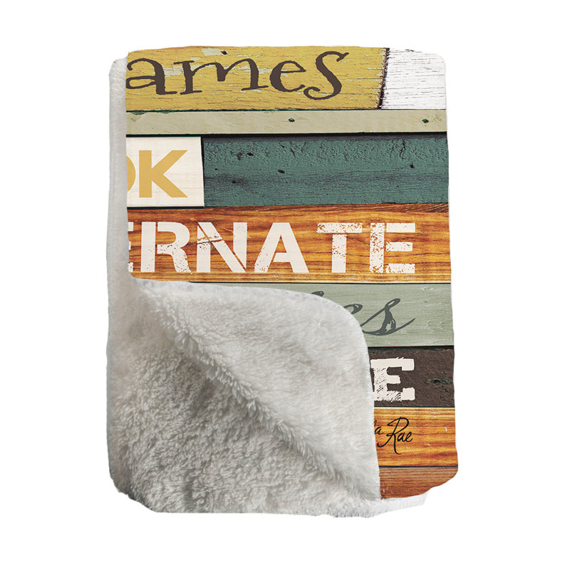 Laural Home Cabin Rules Throw Blanket - Thumbnail 2