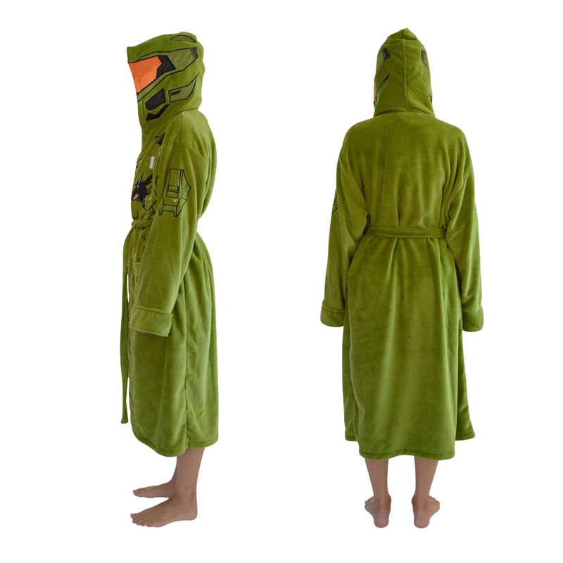 Peignoir en molleton pour adultes avec poches et capuche