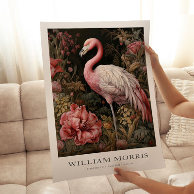Animaux, reproduction d'art sans cadre William Morris Flamingo IV Cottage