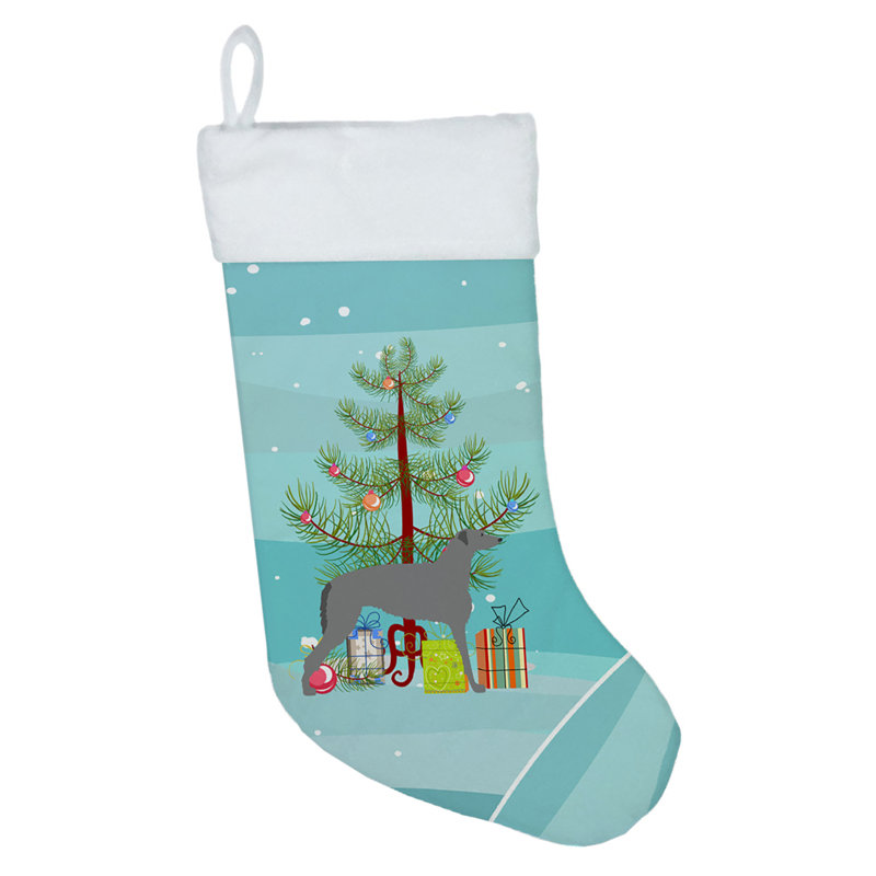 Chaussette de noël joyeux de noël, Lévrier écossais