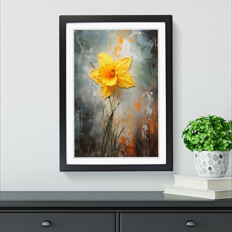 Single Picture Frame Print on Wood, 46cm H x 34cm W, Black Framed