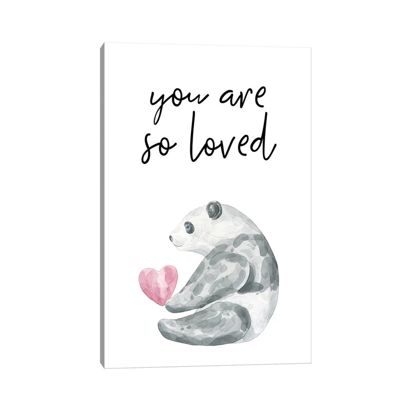 You Are So Loved Panda Watercolour - Wrapped Canvas Print, 101.6 cm H x 66.04 cm W x 3.175 cm D