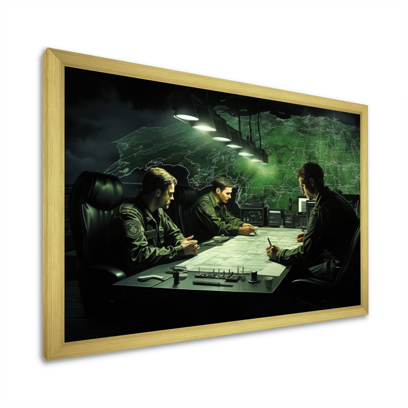 Mission militaire - Commandement I, Encadrement doré, H 30 po x l 40 po x P 1,5 po