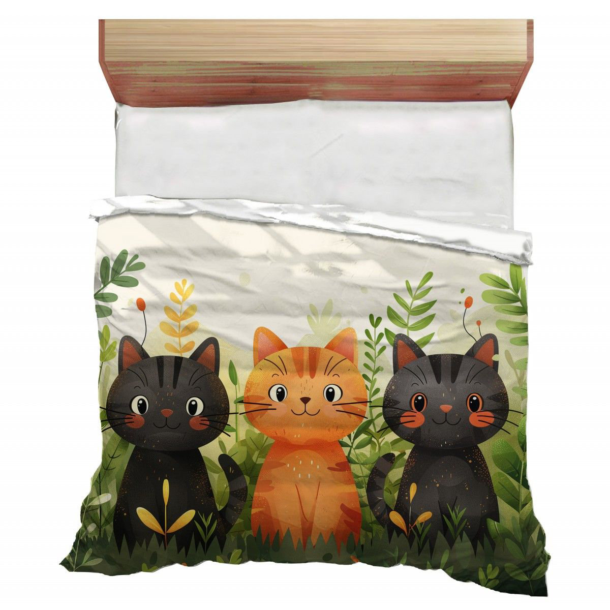 VisionDecor Kitten Trio Bedding Animal Comforter Cartoon Style 12263 ...