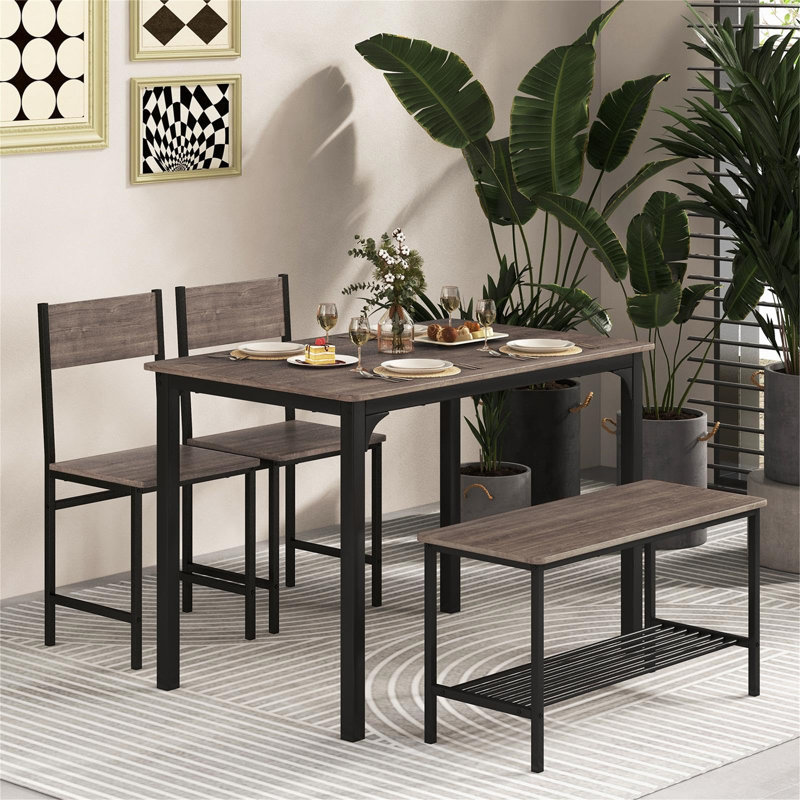 Huntsberry 4 - Person Dining Set, Grey