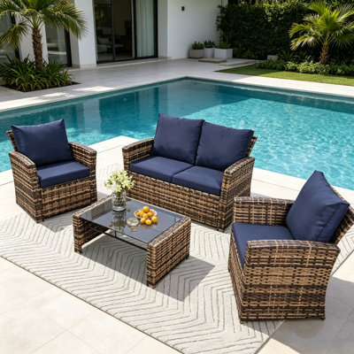 4  Person Patio Conversation Set With Cushions
