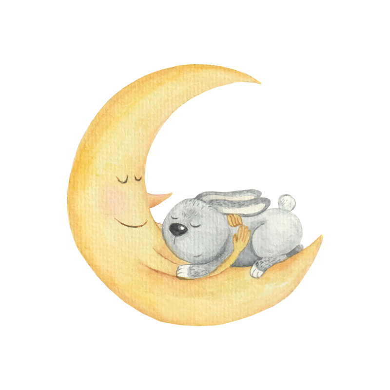 Cute Childrens Illustration by Viktoriia Shevchenko - No Frame Print on Canvas, 51cm H x 51cm W