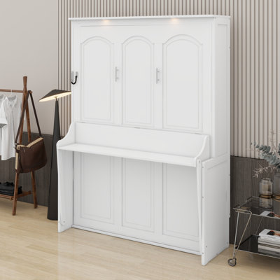 Lit escamotable avec bureau, lumières DEL et station de charge USB