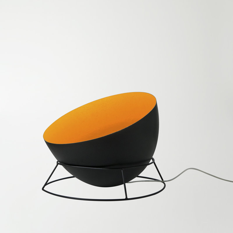 Luna 27.5cm Novelty Floor Lamp, Black, Black/Orange