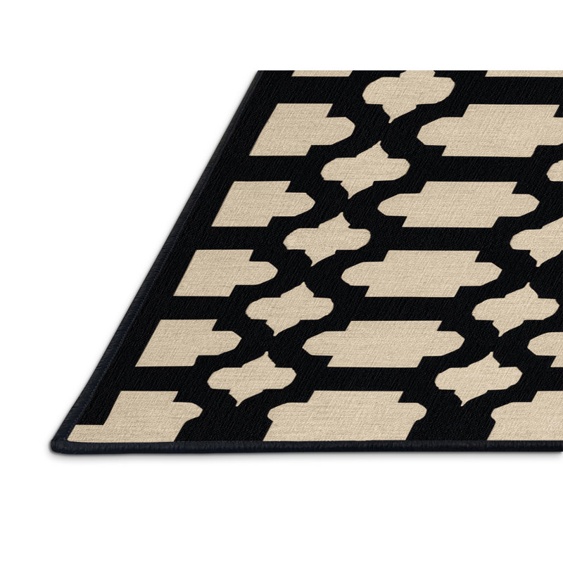 Tapis gris en treillis lavable à la machine, Carré 6 pi