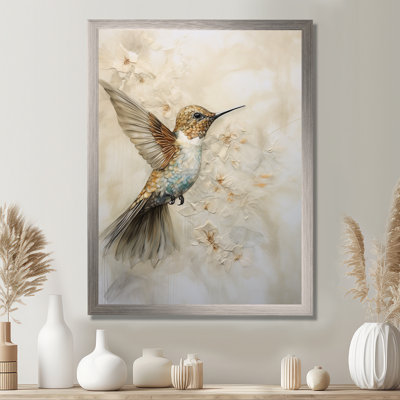 Colibri floral flottant III - Art mural colibri pour le salon