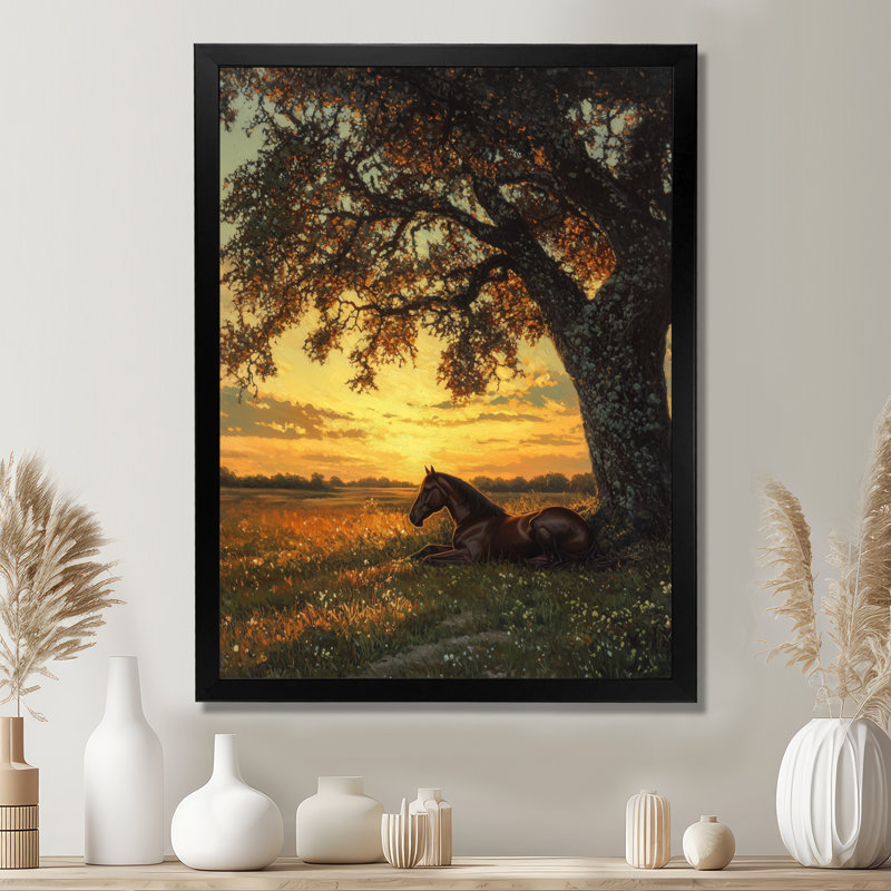 Marchelo - animaux, art mural sur toile, H 44 po x l 34 po, Noir, Picture Framed