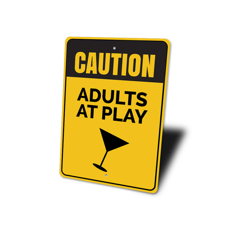Signe en aluminium adultes en jeu, H 18 po x l 12 po x P 0,06 po