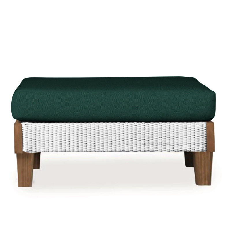 Catalina Outdoor Ottoman, Remy Pebble, White