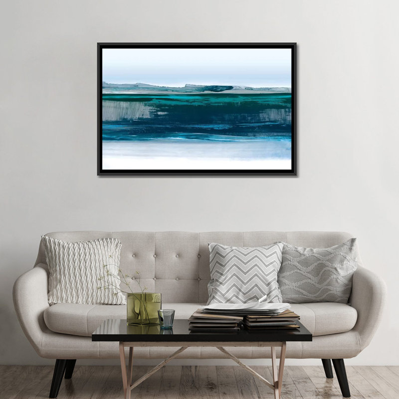 «Smooth Blue» par PI Studio - estampe numérique sur toile tendue avec châssis, H 32 po x l 48 po x P 1,5 po