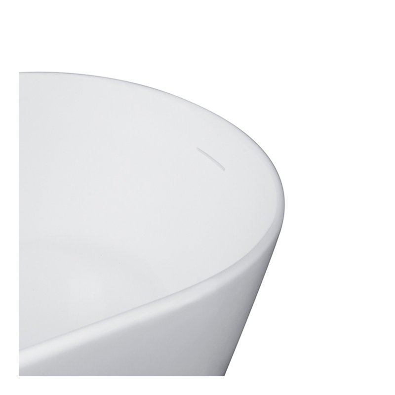 67-inch solid surface soaking bathtub with overflow for bathroom
