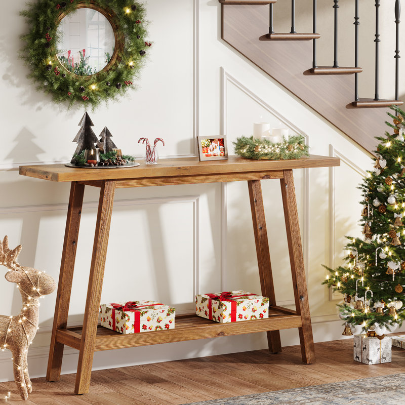 83.8cm Solid Wood Console Table, Brown