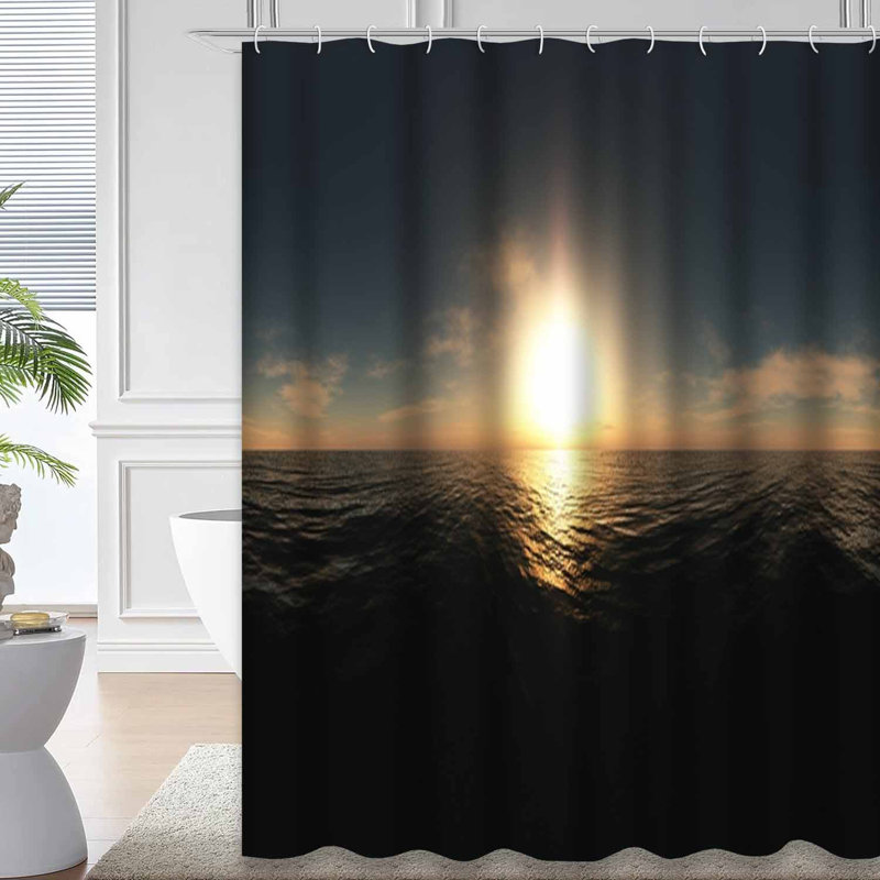 Océan coucher de soleil réalité marine eau de mer avion bleu foncé avec 12 crochets, L 72 po x l 84 po