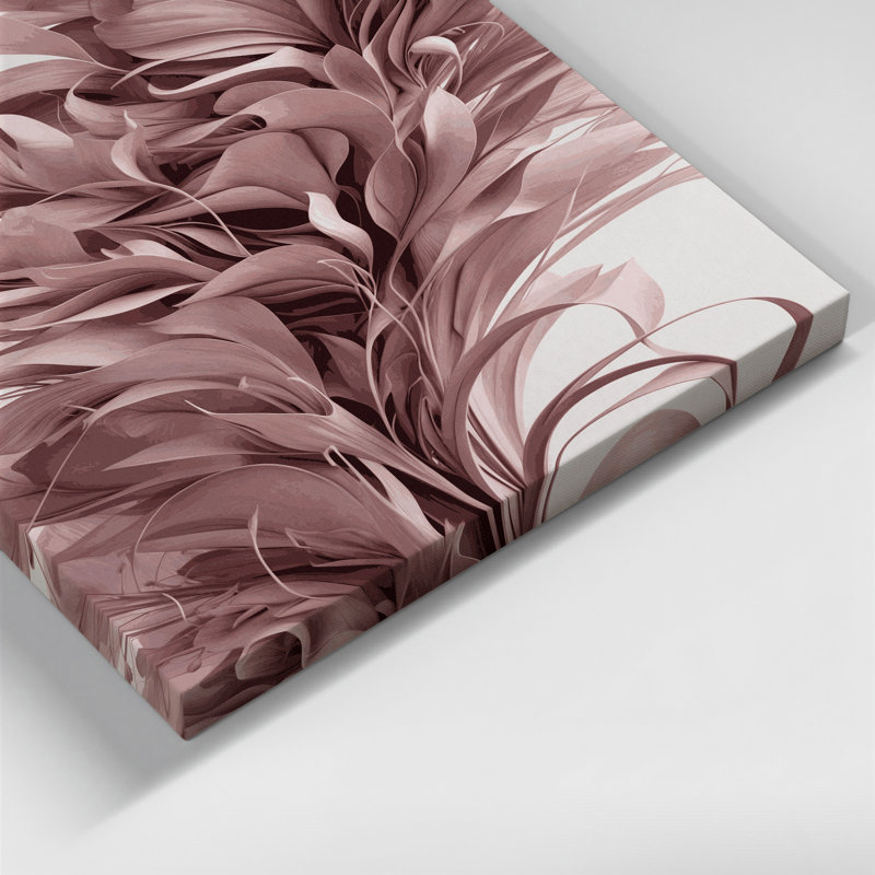 «Abstract Florals 99», art mural sur toile brune, H 14 po x l 11 po