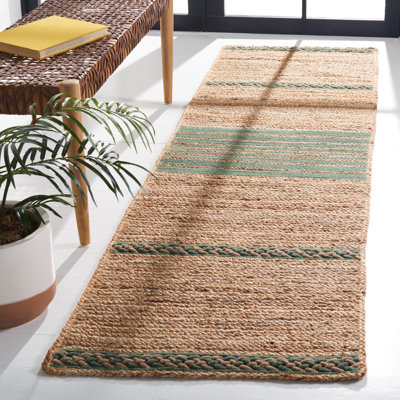Tapis réversible en jute / coton tissé à la main Trigg