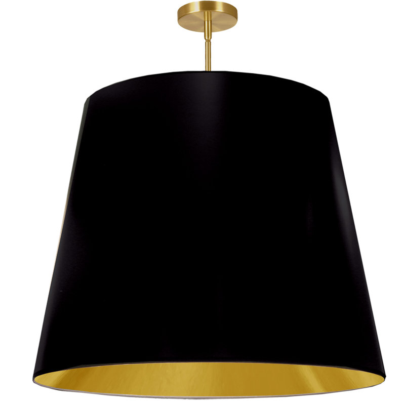 Luminaire suspendu cylindrique surdimensionné cylindrique 1 lumière, Noir et or, H 32 po x l 32 po x P 32 po