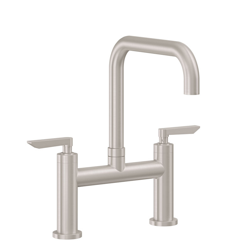 Bridge Kitchen Faucet - Quad, 45 Series Metal Lever, Polished Nickel, Without Side Spray