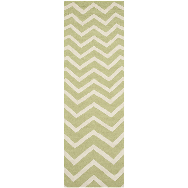 Sanyla Hand Tufted Wool Chevron Rug, Runner 2'6" x 8'