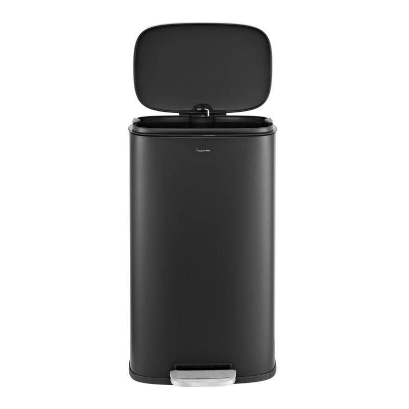 Steel Step On Kitchen Trash Can - 8 Gallons, Black