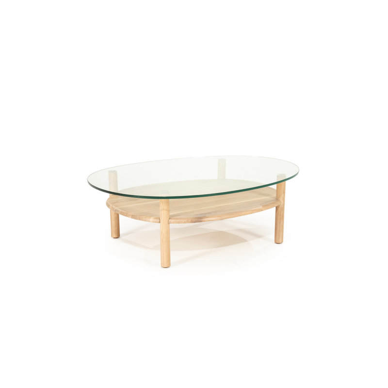 Cleo Glass Coffee Table, Natural