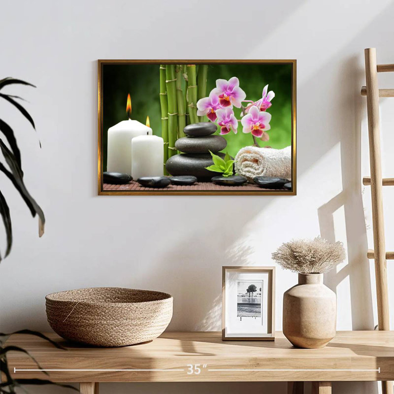 Zen Spa Indulgence, Cadre flottant doré, 19 po x 13 po