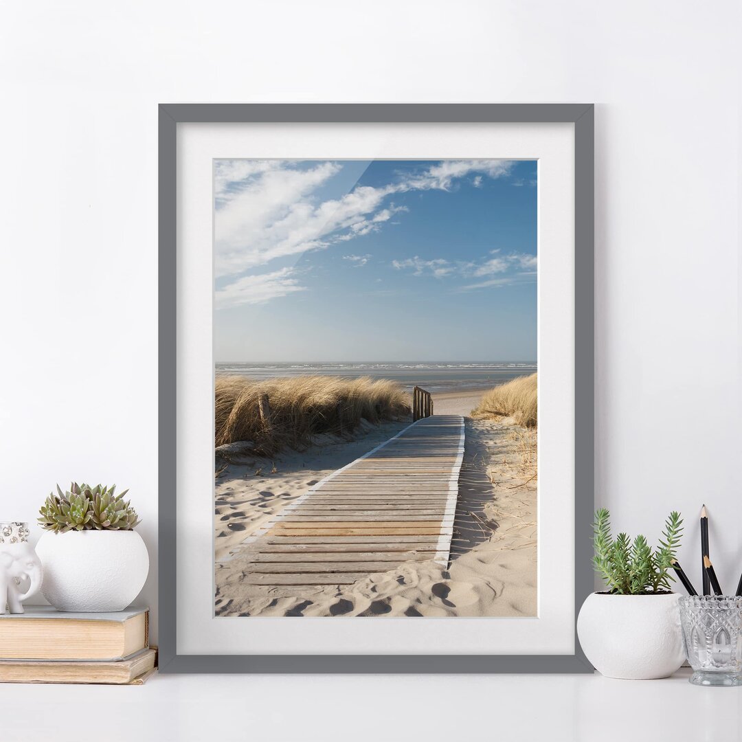 Gerahmtes Papierbild Ostsee Strand