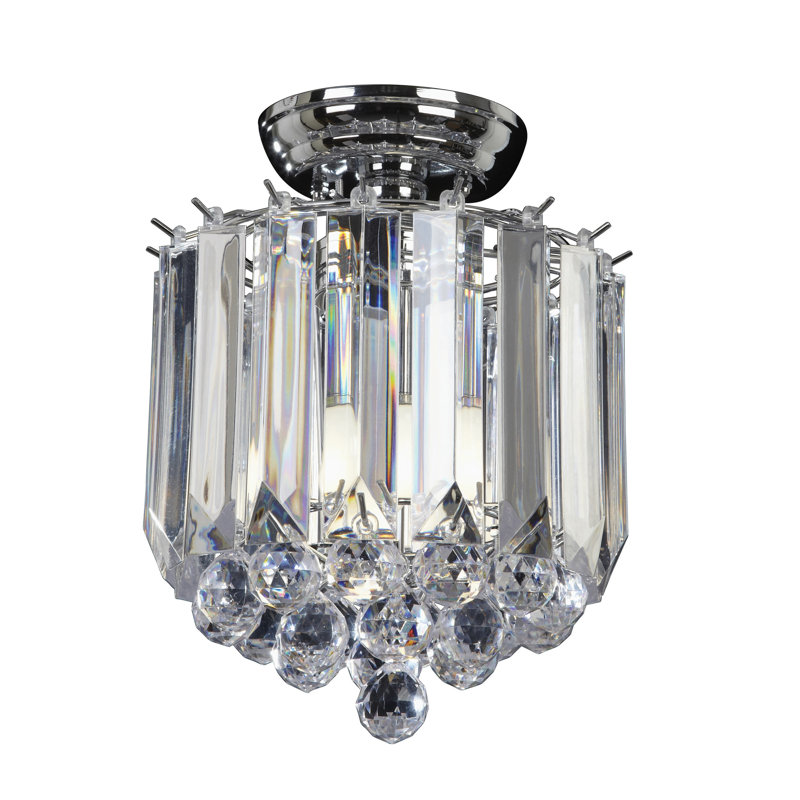 Kacey Acrylic Flush Mount, Chrome Effect Plated