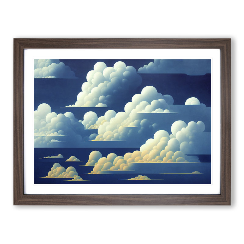 Desirable Clouds - Single Picture Frame Print, 46cm H x 64cm W, Walnut