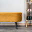 Banc en velours jaune moutarde Lawanda
