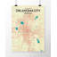 Oklahoma City Map - impression d'art graphique sur papier-24705258