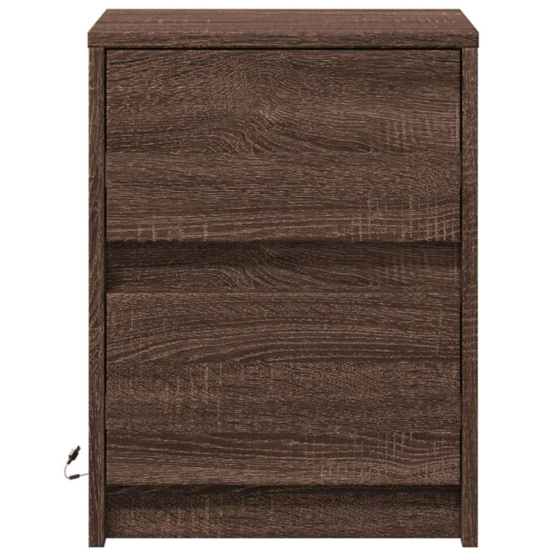 Armoire de chevet moyenne vidaXL, Chêne brun, Individuel