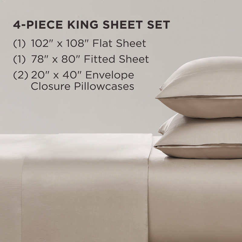 The Sheet Lab Cloud Embrace Sheet Sets, King Sheet Set with 2 Pillowcases, Brown