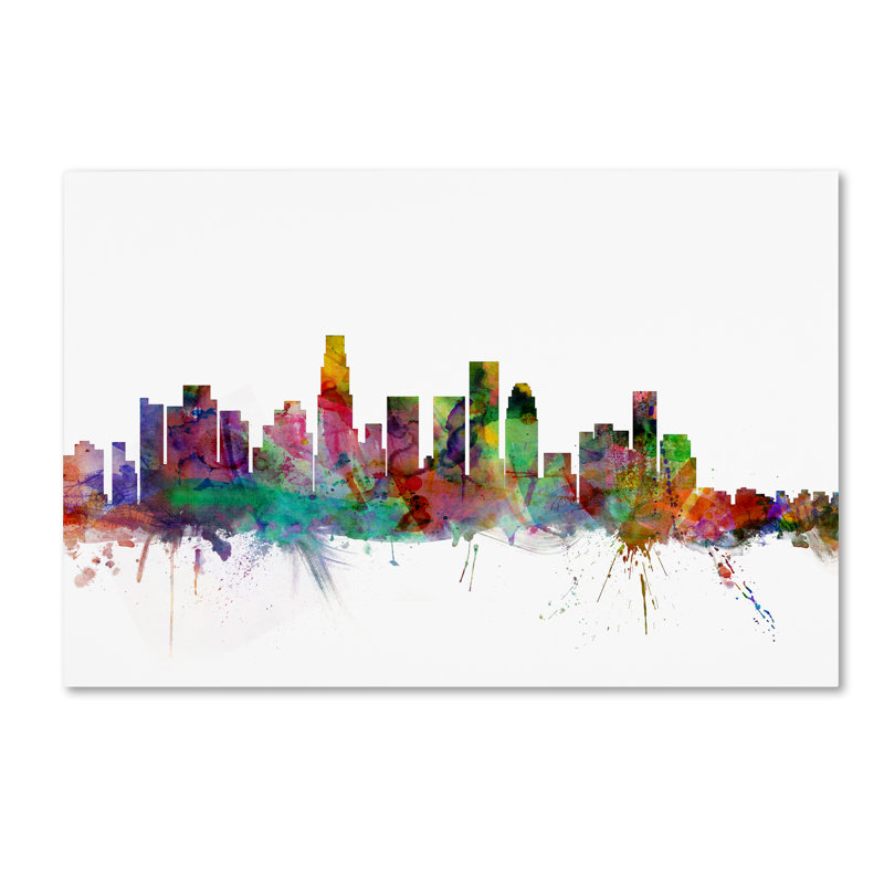 « los angeles california horizon », reproduction d’impression sur toile tendue, H 12 po x l 19 po x P 2 po