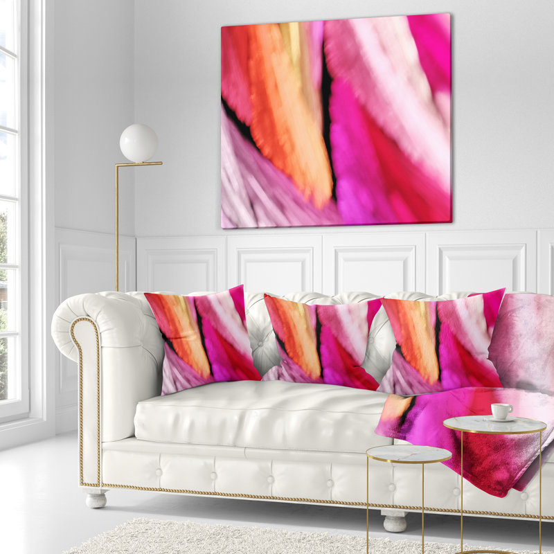 Red Vibrant Brushstrokes - Coussin imprimé abstrait, 18 po x 18 po, Coussin décoratif