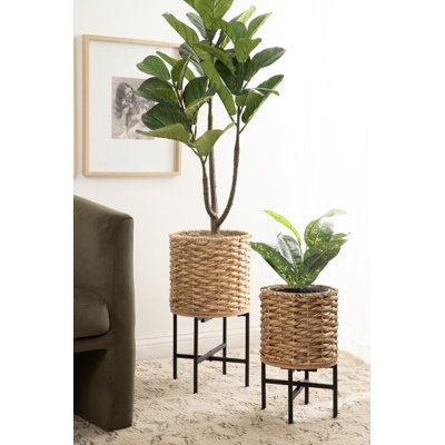 Two-Piece Woven Planter Set