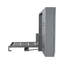 Grand lit hydraulique gris pour une utilisation efficace de l'espace