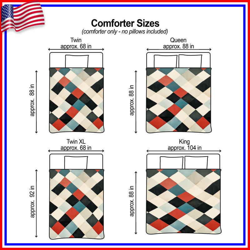 Diamond Checkered Pattern Comforter, King