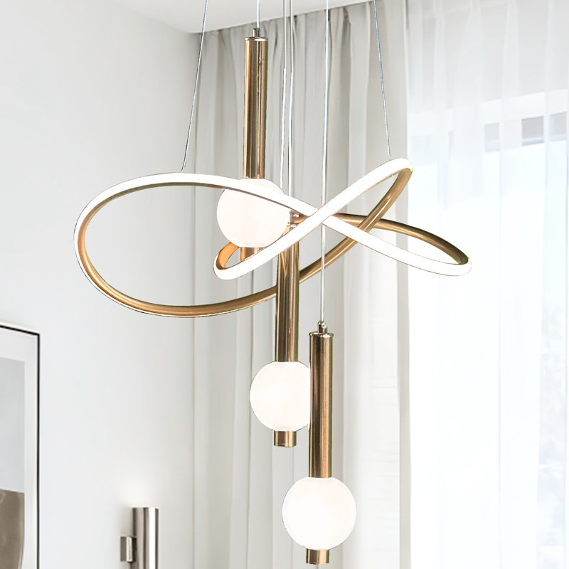 Lustre en grappe moderne avec ensemble de lumières DEL intégrées