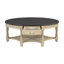 Table basse vintage ovale avec tiroir et étagère de rangement, table de cocktail antique de 45 po, table d'appoint de style champêtre pour salon, beige et cerisier