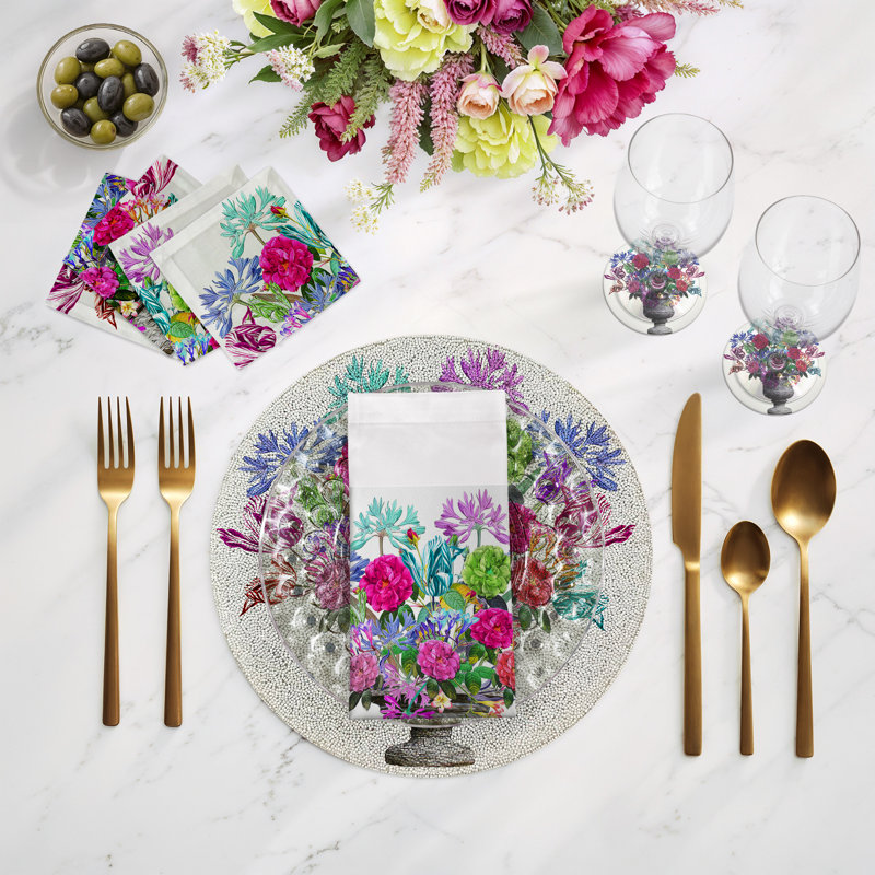 Glass Beads Round Beaded Placemats