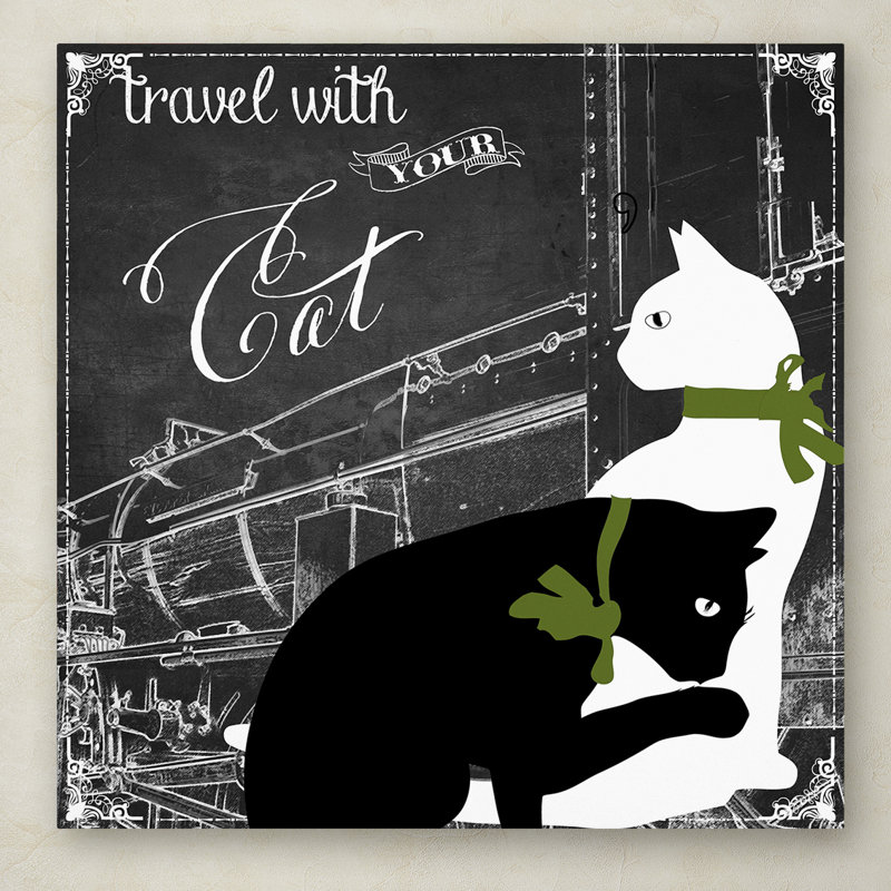 «Jadaya Travel With Your Cat» par Color Bakery, impression sur toile tendue, H 24 po x l 24 po x P 2 po
